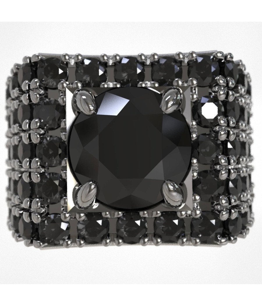 luxury Black Diamond Ring For Men 0536