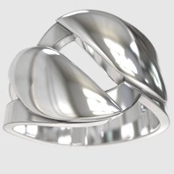 Elegant Mens Silver Chain Ring 1005
