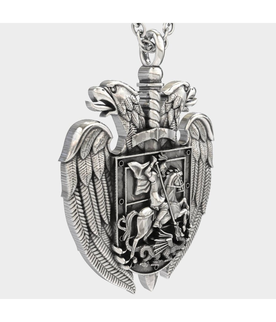 St. George Double-Headed Eagle Coat Of Arms Pendant 0155