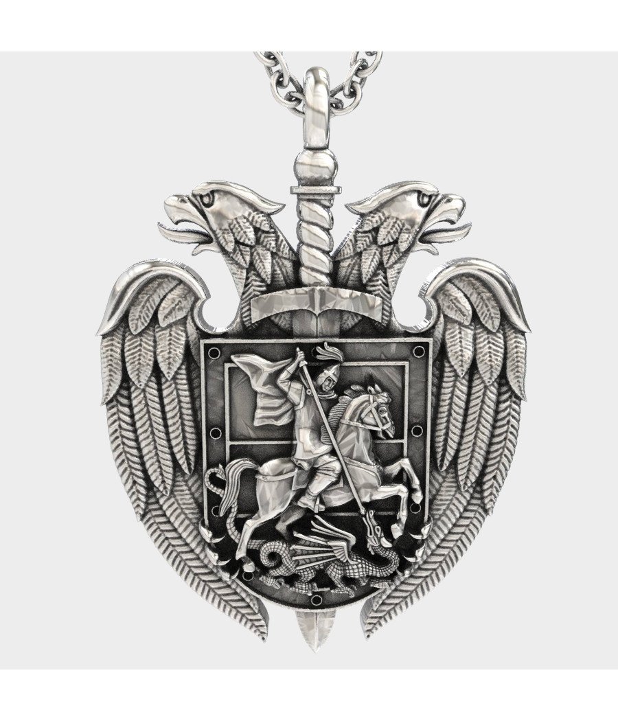 St. Georg Doppelkopfadler Wappen Anhänger 0155
