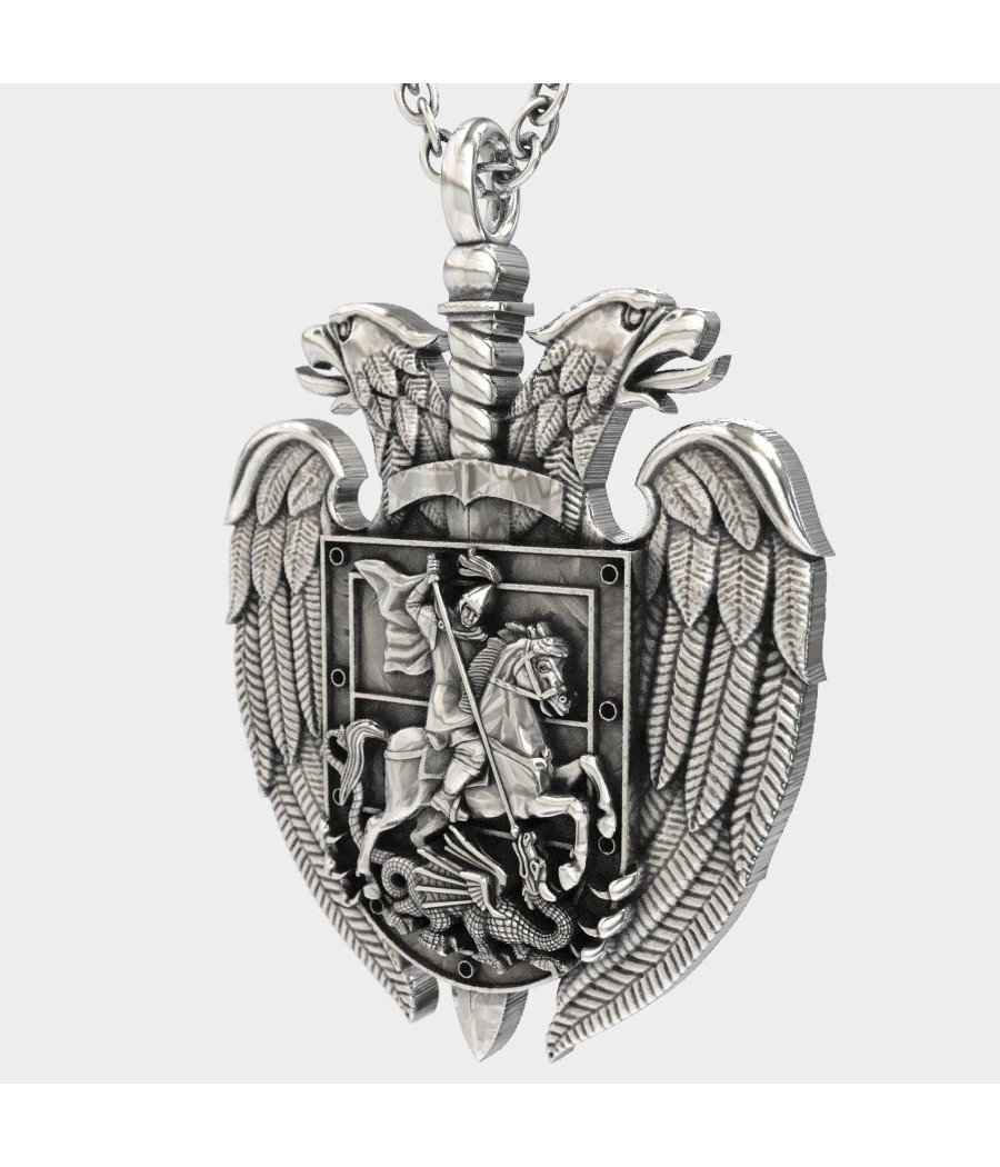 St. George Double-Headed Eagle Coat Of Arms Pendant 0155