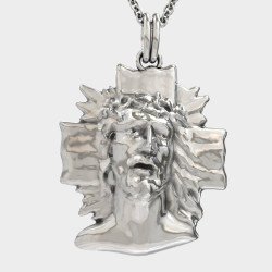 Regalo Cristiano Crucifijo de Plata Jesús Cruz 0192