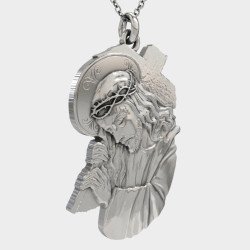 Collier religieux en argent avec pendentif Jésus Christ 0146