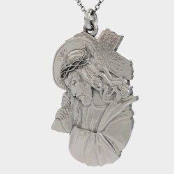 Collier religieux en argent avec pendentif Jésus Christ 0146