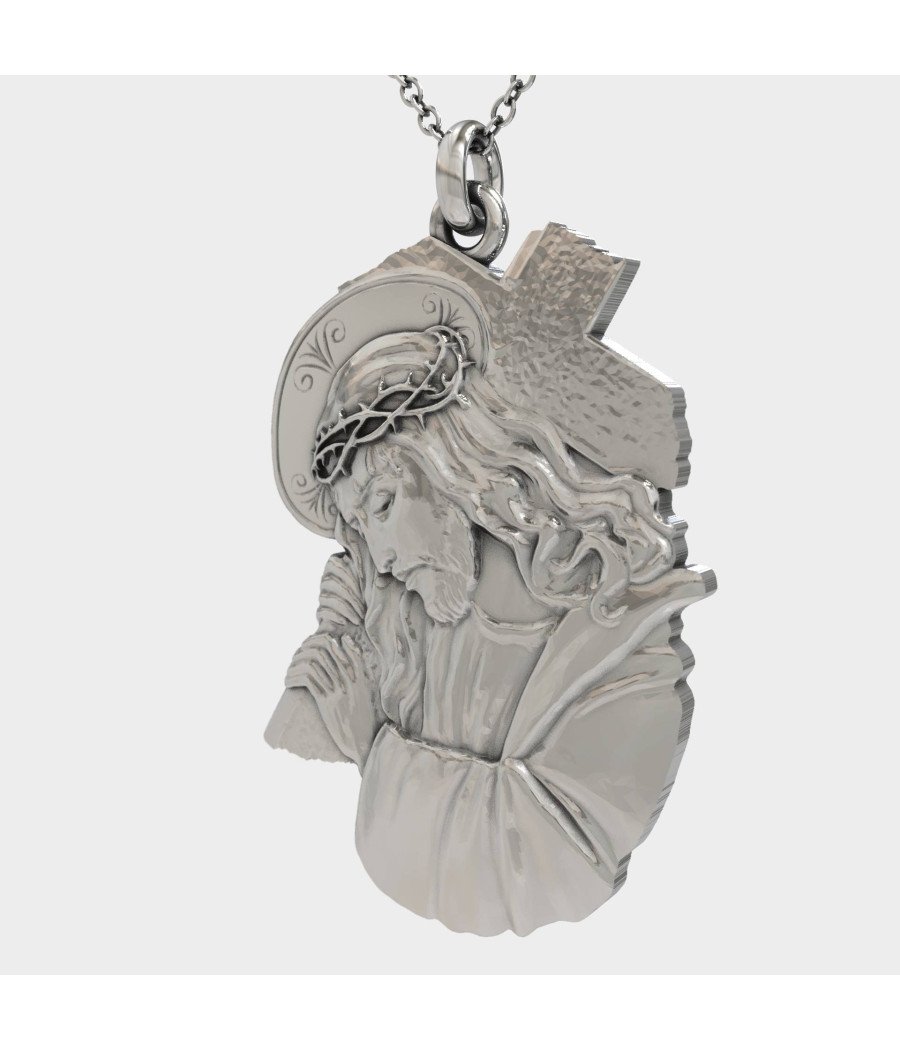 Collier religieux en argent avec pendentif Jésus Christ 0146