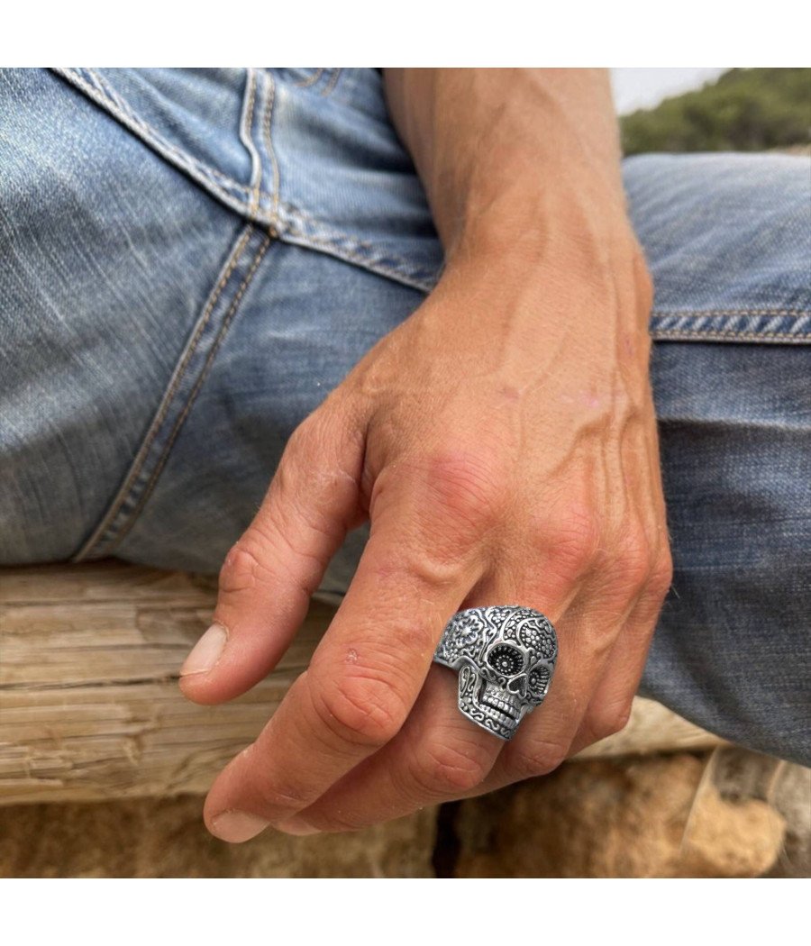 Unisex Sugar Skull Δαχτυλιδι Νεκροκεφαλη 0583