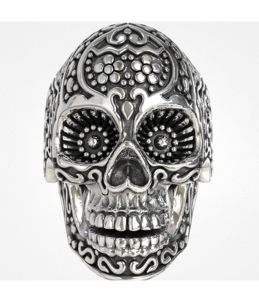 Unisex Sugar Skull Δαχτυλιδι Νεκροκεφαλη 0583