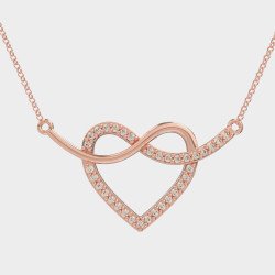 Infinity Heart Necklace, Sterling Silver Heart Pendant, Wedding