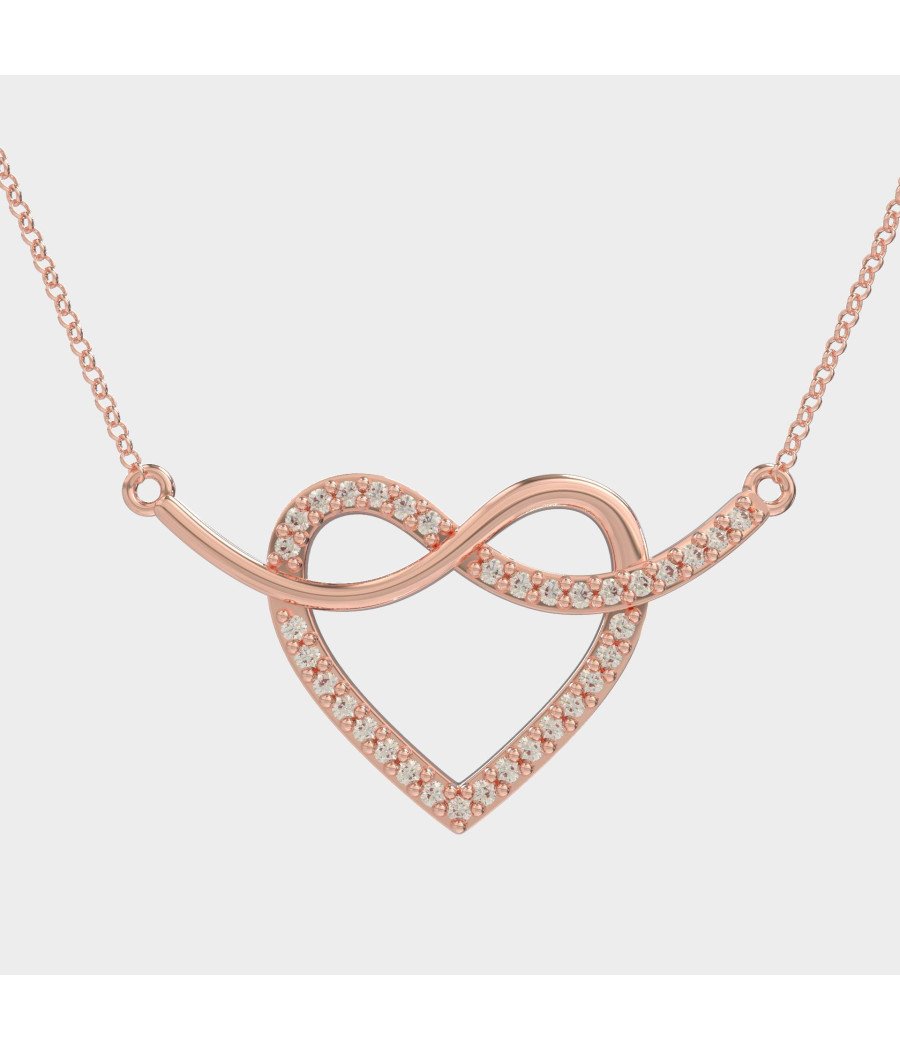 Καρδιά Γυναικείο Κόσμημα - Κολιέ Καρδιά Άπειρο - Ασημένιο Κολιέ