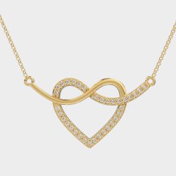 Infinity Heart Necklace, Sterling Silver Heart Pendant, Wedding