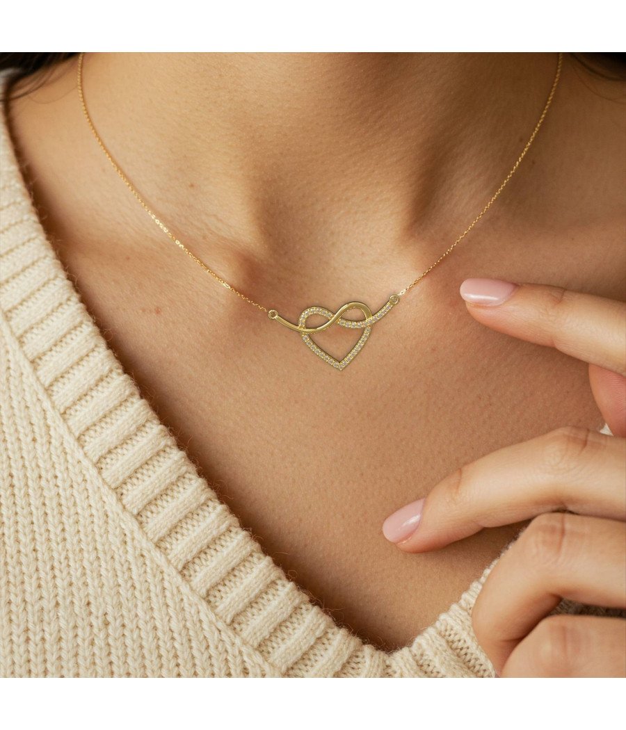 Infinity Heart Necklace, Sterling Silver Heart Pendant, Wedding