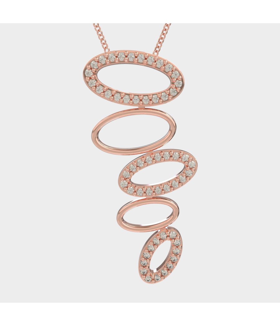 Μοντέρνο Οβάλ Κολιέ με Ζιργκόν 0087