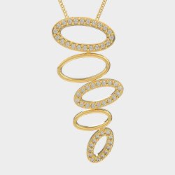 Μοντέρνο Οβάλ Κολιέ με Ζιργκόν 0087