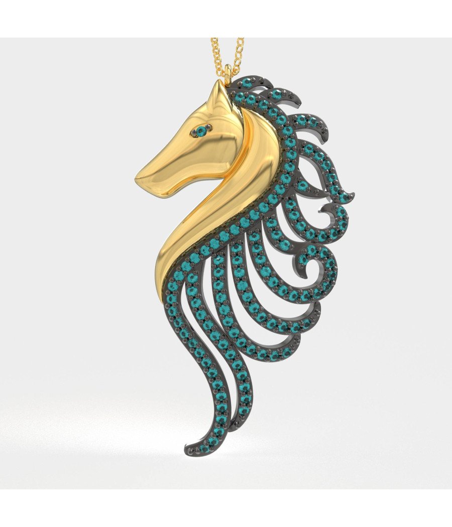 Collar De Hipocampo Con Piedras De Circón, Joyería De Mujer