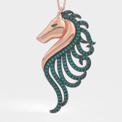 Collier hippocampe avec pierres en zircon,Bijoux pour
