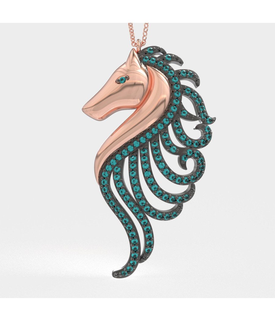 Collier hippocampe avec pierres en zircon,Bijoux pour