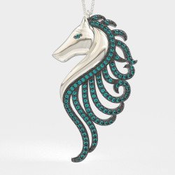 Collar De Hipocampo Con Piedras De Circón, Joyería De Mujer
