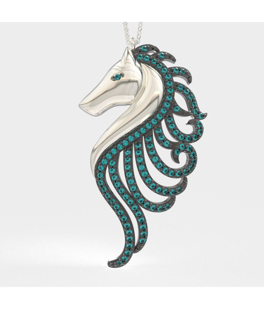 Collier hippocampe avec pierres en zircon,Bijoux pour