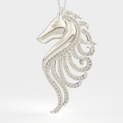 Collar De Hipocampo Con Piedras De Circón, Joyería De Mujer