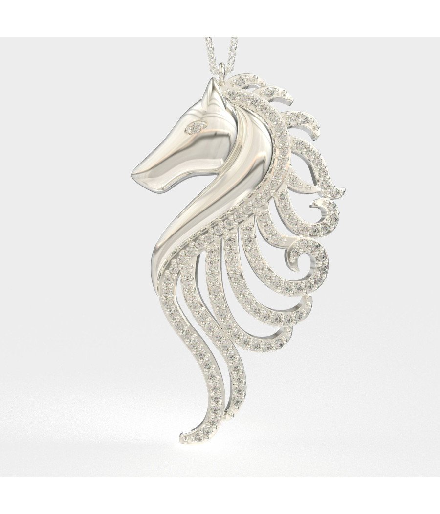 Collar De Hipocampo Con Piedras De Circón, Joyería De Mujer