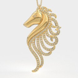 Collar De Hipocampo Con Piedras De Circón, Joyería De Mujer