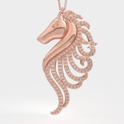 Collar De Hipocampo Con Piedras De Circón, Joyería De Mujer