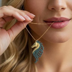 Collier hippocampe avec pierres en zircon,Bijoux pour