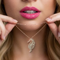 Collier hippocampe avec pierres en zircon,Bijoux pour