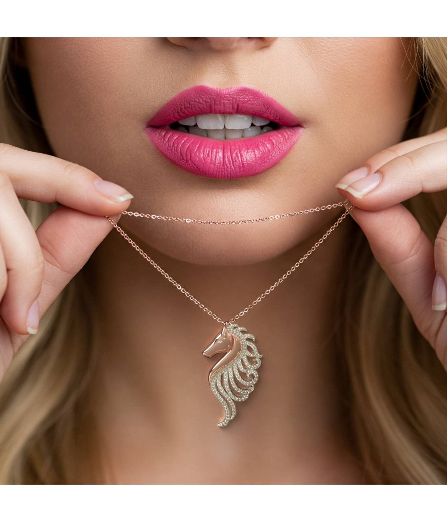Collar De Hipocampo Con Piedras De Circón, Joyería De Mujer