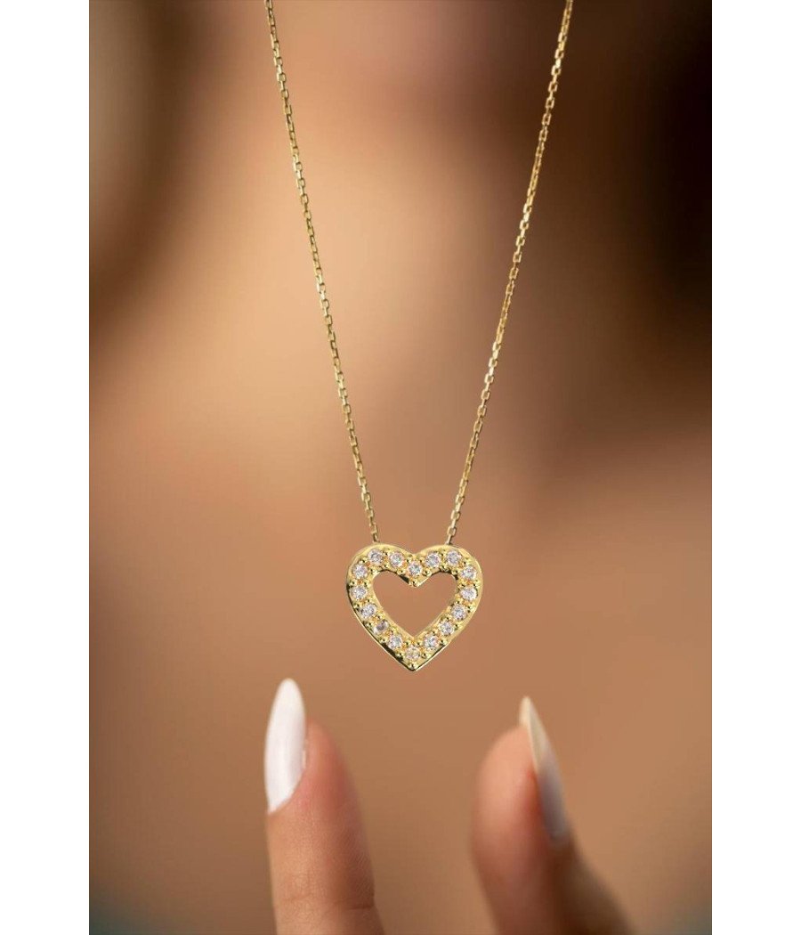 Minimal Ασημενιο Κολιε Καρδια 0028