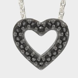 Chic Schwarz Stein Herz Halskette 0028MP