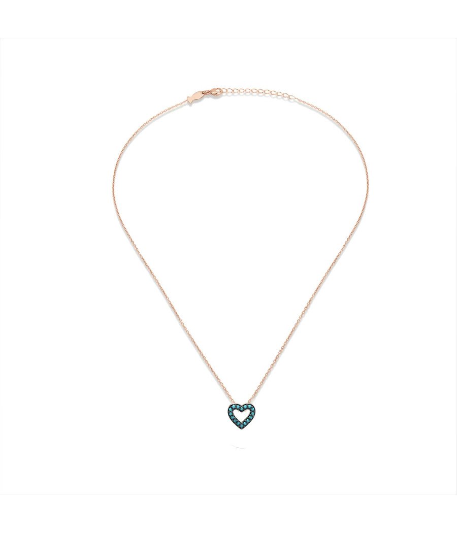 Collar Colgante Corazón Oro Rosa Exótico 0028TP