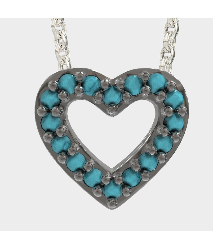 Collier avec pendentif en forme de cœur en or rose exotique