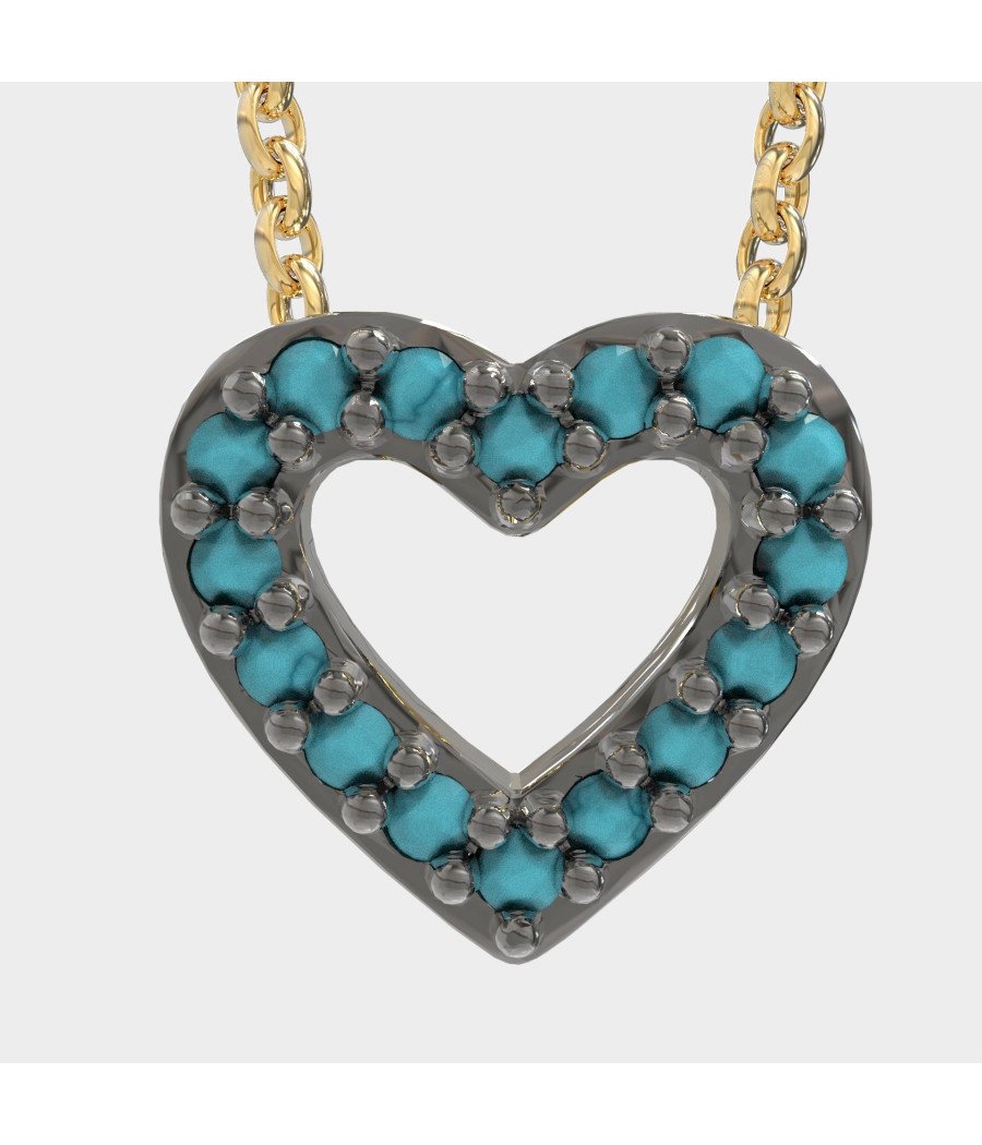 Collar Colgante Corazón Oro Rosa Exótico 0028TP
