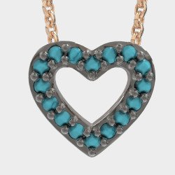 Collier avec pendentif en forme de cœur en or rose exotique