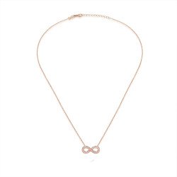 Κολιέ Άπειρο Ασήμι 925 Με Ζιργκόν - Κολιε Απειρο Λευκοχρυσο -