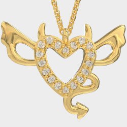 Sweet Temptation Devil Heart PendantNecklace 0123