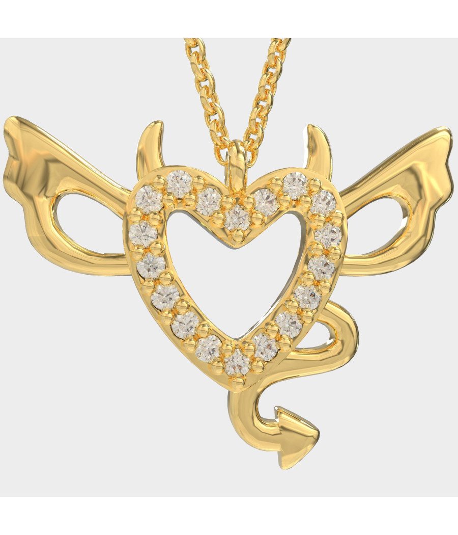 Sweet Temptation Devil Heart PendantNecklace 0123
