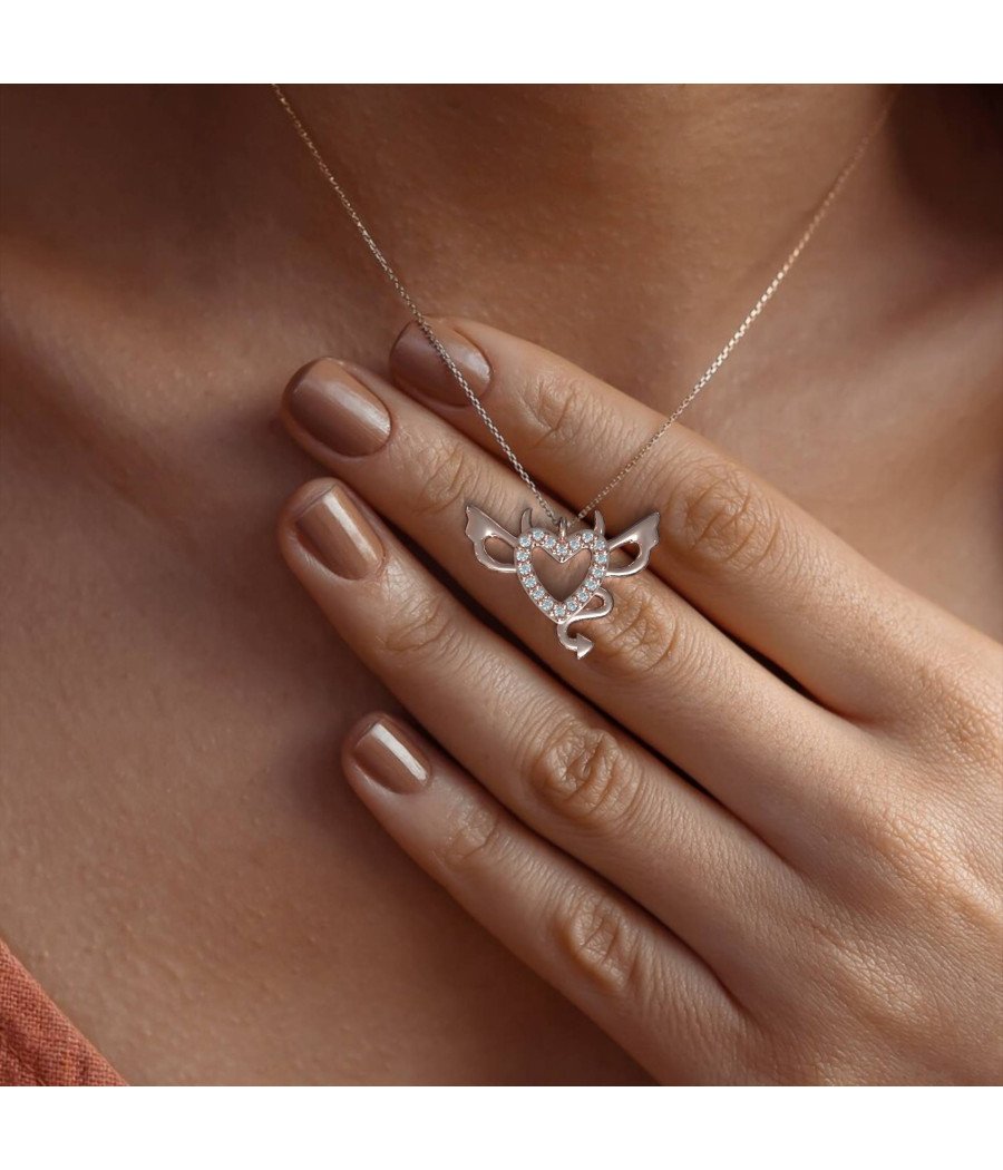 Sweet Temptation Devil Heart PendantNecklace 0123