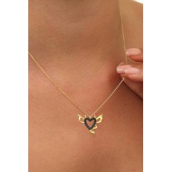 Dark Seduction Silver Devil Heart Pendant Necklace 0123MP