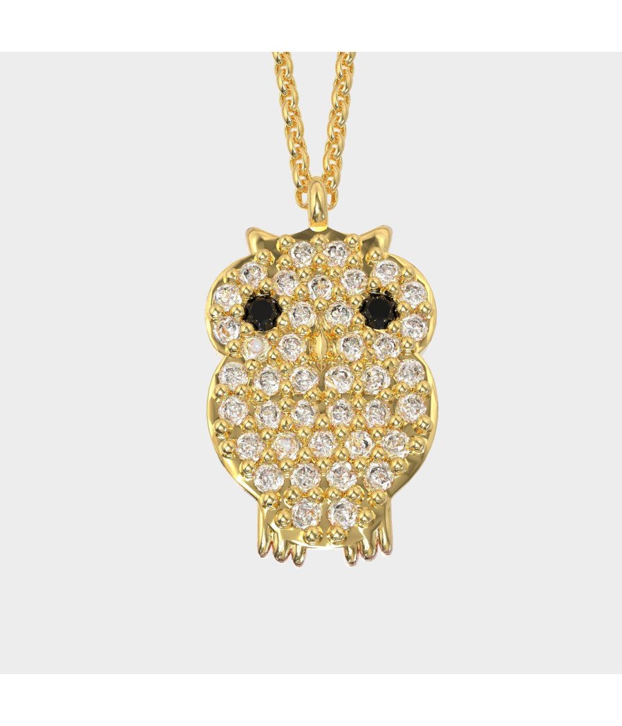 Γυναικείο Ασημένιο Κολιέ Κουκουβάγια 0026