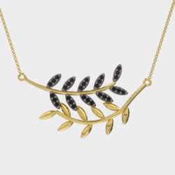 Olive Leaf Necklace - Midnight Olive 0089MP