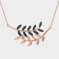 Collier de feuilles d'olivier - Olive minuit 0089MP