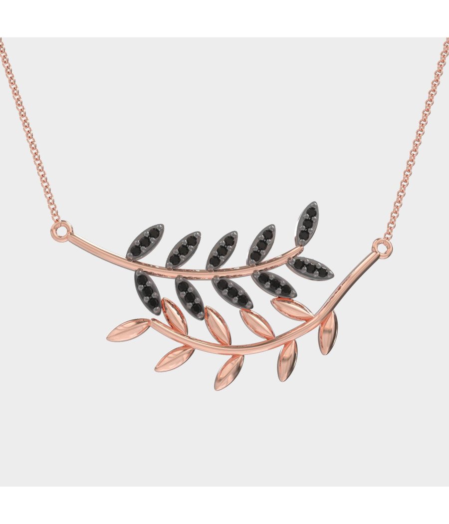 Olive Leaf Necklace - Midnight Olive 0089MP