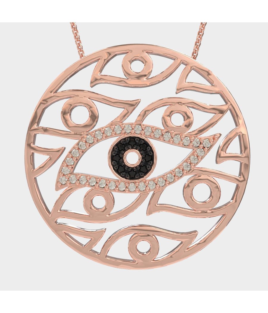 Χειροποίητο Κολιέ Μάτι από Ασήμι – Πολυτελές Γυναικείο Δώρο 0114