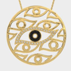 Χειροποίητο Κολιέ Μάτι από Ασήμι – Πολυτελές Γυναικείο Δώρο 0114