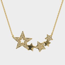 Elégant collier étoile en or jaune 0113