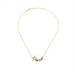 Elegant Yellow Gold Star Necklace 0113
