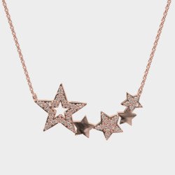 Collier en or rose avec étoiles Cadeau romantique pour elle 0113R