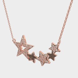 Collar de Oro Rosa con Estrellas Regalo Romántico para Ella